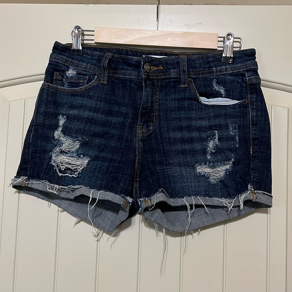 Studio Blue Distressed Denim Shorts - Picture 2 of 4